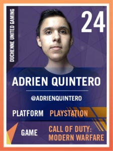 Adrien Quintero, DUG Panelist and Gamer