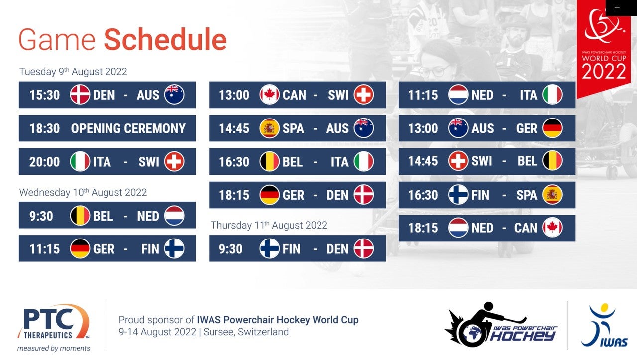 Powerchair Hockey World Cup Schedule