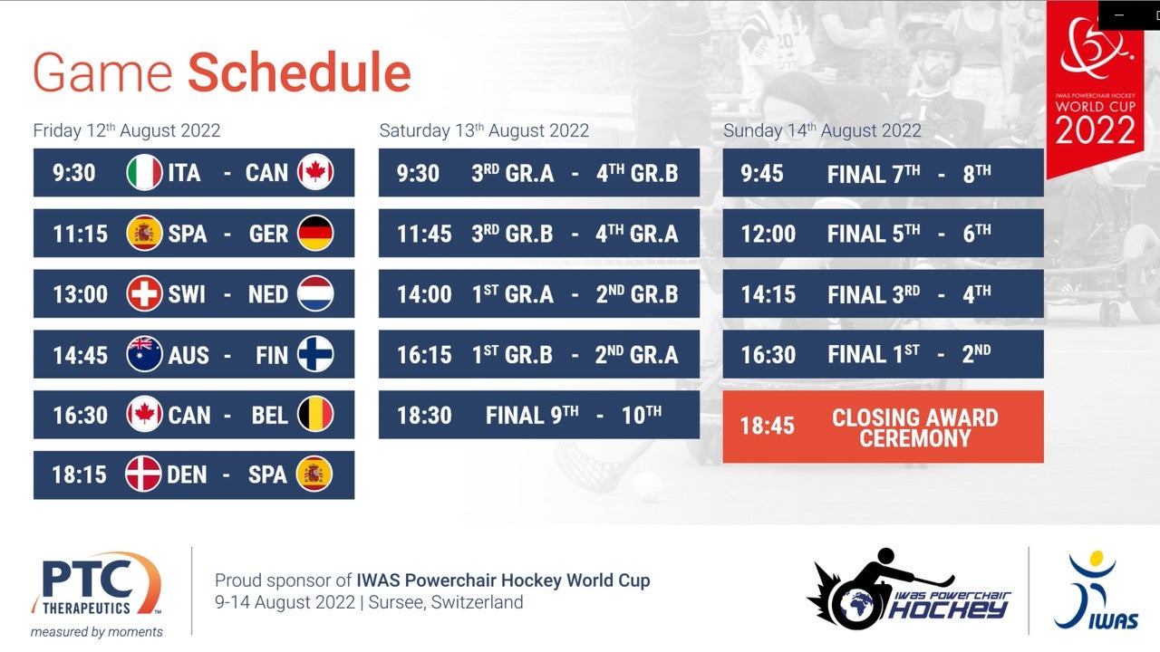 Powerchair Hockey World Cup Schedule