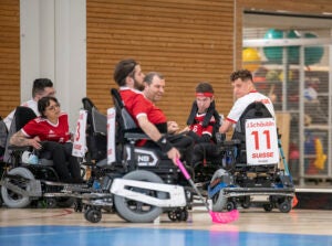 Powerchair Hockey action